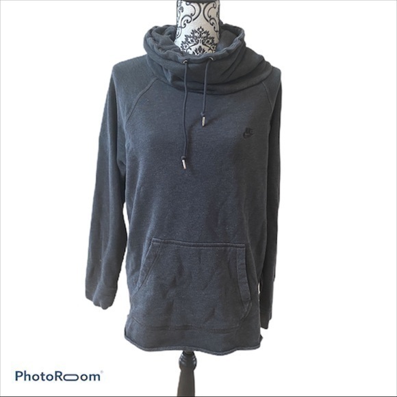Charcoal gray turtleneck Nike sweat shirt - Picture 1 of 8